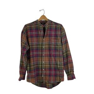 Vintage Structure Plaid Button-Up Shirt Men SZ M Cotton